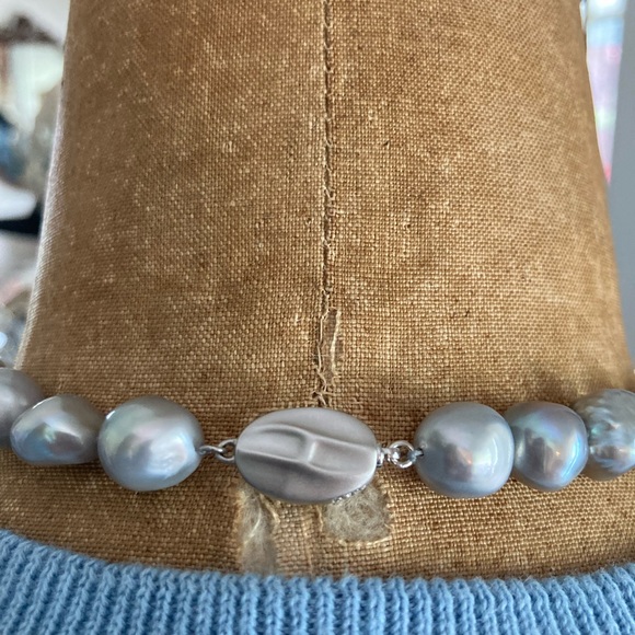 Honora Pearls 20” Baroque Pearl Necklace soft SILVER GRAY Classic! - Picture 2 of 10
